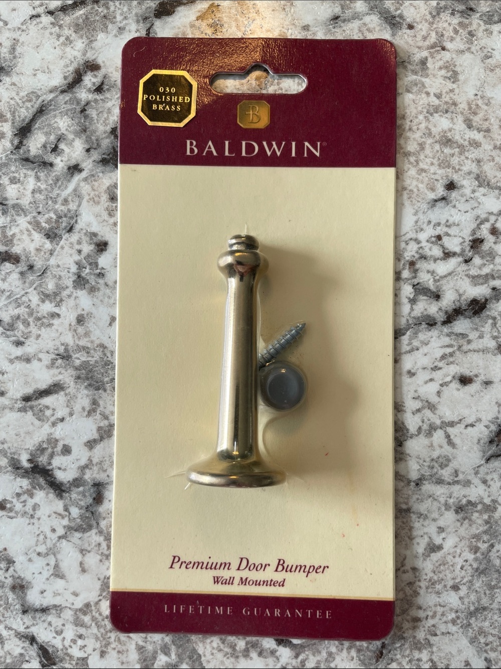 Baldwin Polished Brass Door Bumper - Gold color | never opened! | NIB